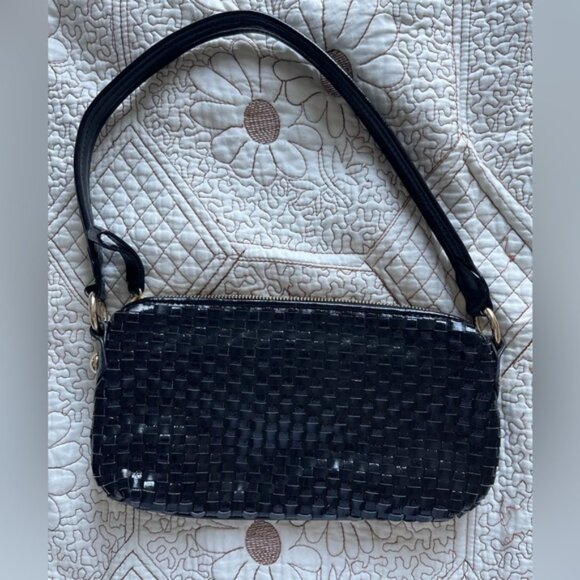 Elliott LUCCA Black Cow-Leather Braided Small Shoulder Bag - Picture 5 of 10